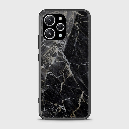 Xiaomi Redmi 12 4G Cover- Black Marble Series - HQ Premium Shine Durable Shatterproof Case