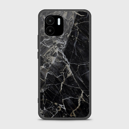 Xiaomi Redmi A2 2023 Cover - Black Marble Series - HQ Ultra Shine Premium Infinity Glass Soft Silicon Borders Case (Fast Delivery)