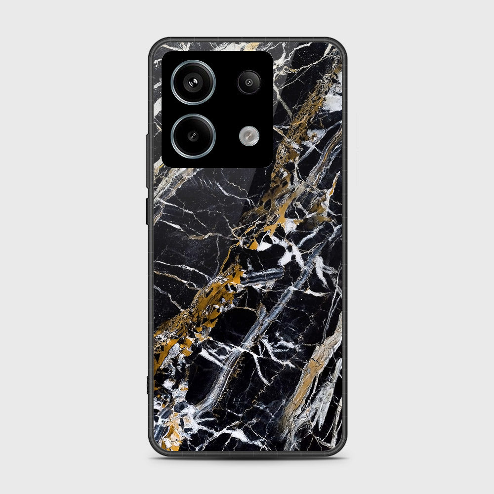 Xiaomi Redmi Note 13 Pro 4G Cover- Black Marble Series - HQ Ultra Shine Premium Infinity Glass Soft Silicon Borders Case (Fast Delivery)