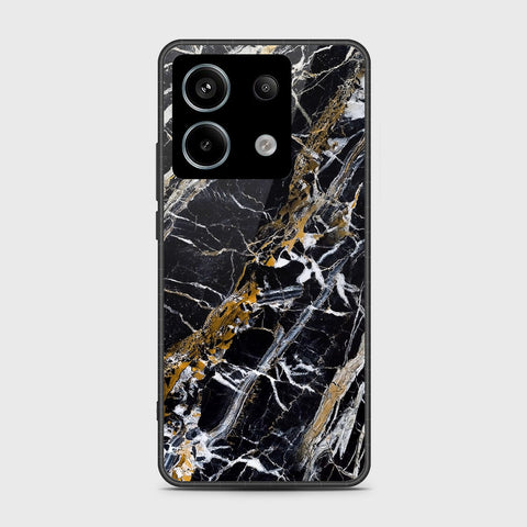 Xiaomi Redmi Note 13 Pro 4G Cover- Black Marble Series - HQ Ultra Shine Premium Infinity Glass Soft Silicon Borders Case (Fast Delivery)