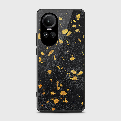 Oppo Reno 10 Pro Cover- Black Marble Series - HQ Ultra Shine Premium Infinity Glass Soft Silicon Borders Case