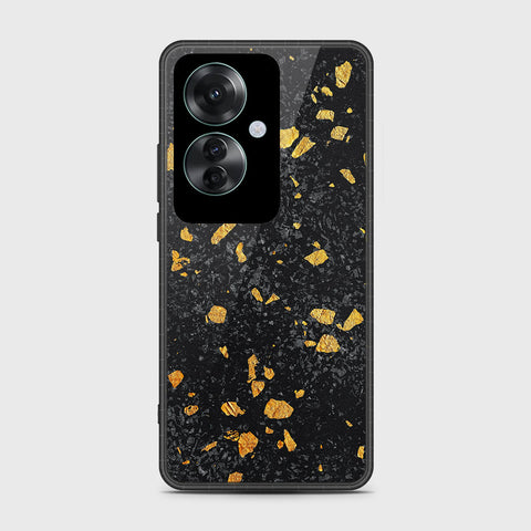 Oppo Reno 11F 5G Cover- Black Marble Series - HQ Ultra Shine Premium Infinity Glass Soft Silicon Borders Case