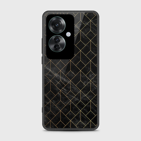 Oppo Reno 11F 5G Cover- Black Marble Series - HQ Ultra Shine Premium Infinity Glass Soft Silicon Borders Case
