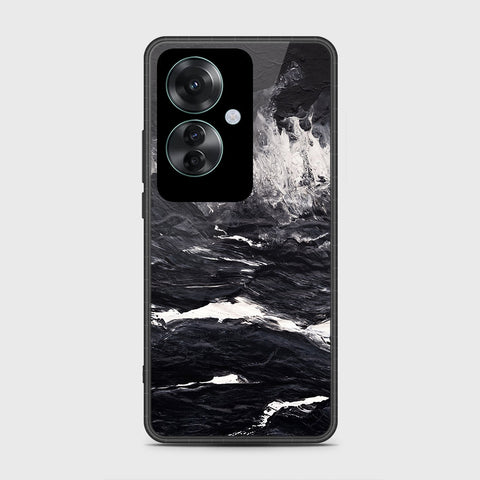 Oppo Reno 11F 5G Cover- Black Marble Series - HQ Ultra Shine Premium Infinity Glass Soft Silicon Borders Case
