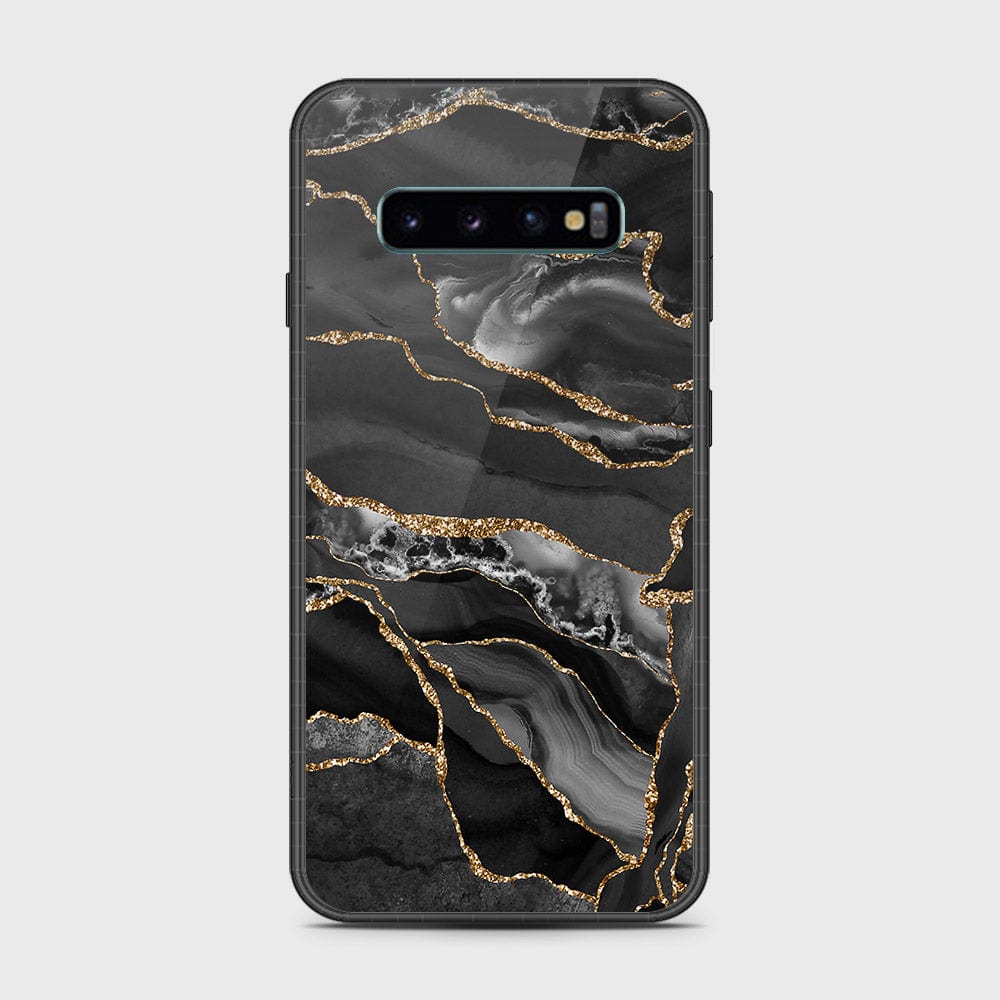 Samsung Galaxy S10 5G Cover- Black Marble Series - HQ Ultra Shine Premium Infinity Glass Soft Silicon Borders Case (Fast Delivery)