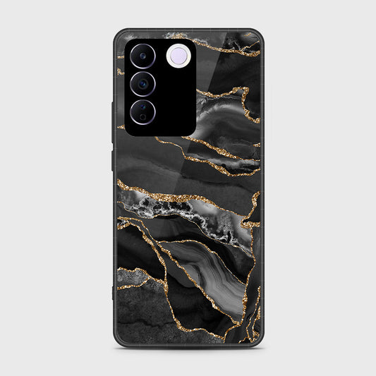 Vivo V27e Cover- Black Marble Series - HQ Premium Shine Durable Shatterproof Case (Fast Delivery)(FS)