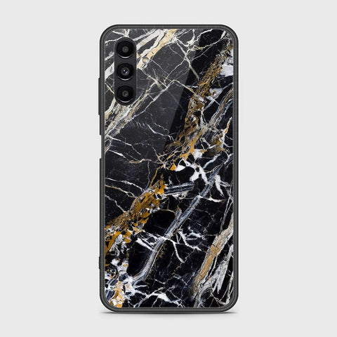 Samsung Galaxy A04s Cover- Black Marble Series - HQ Ultra Shine Premium Infinity Glass Soft Silicon Borders Case (Fast Delivery)