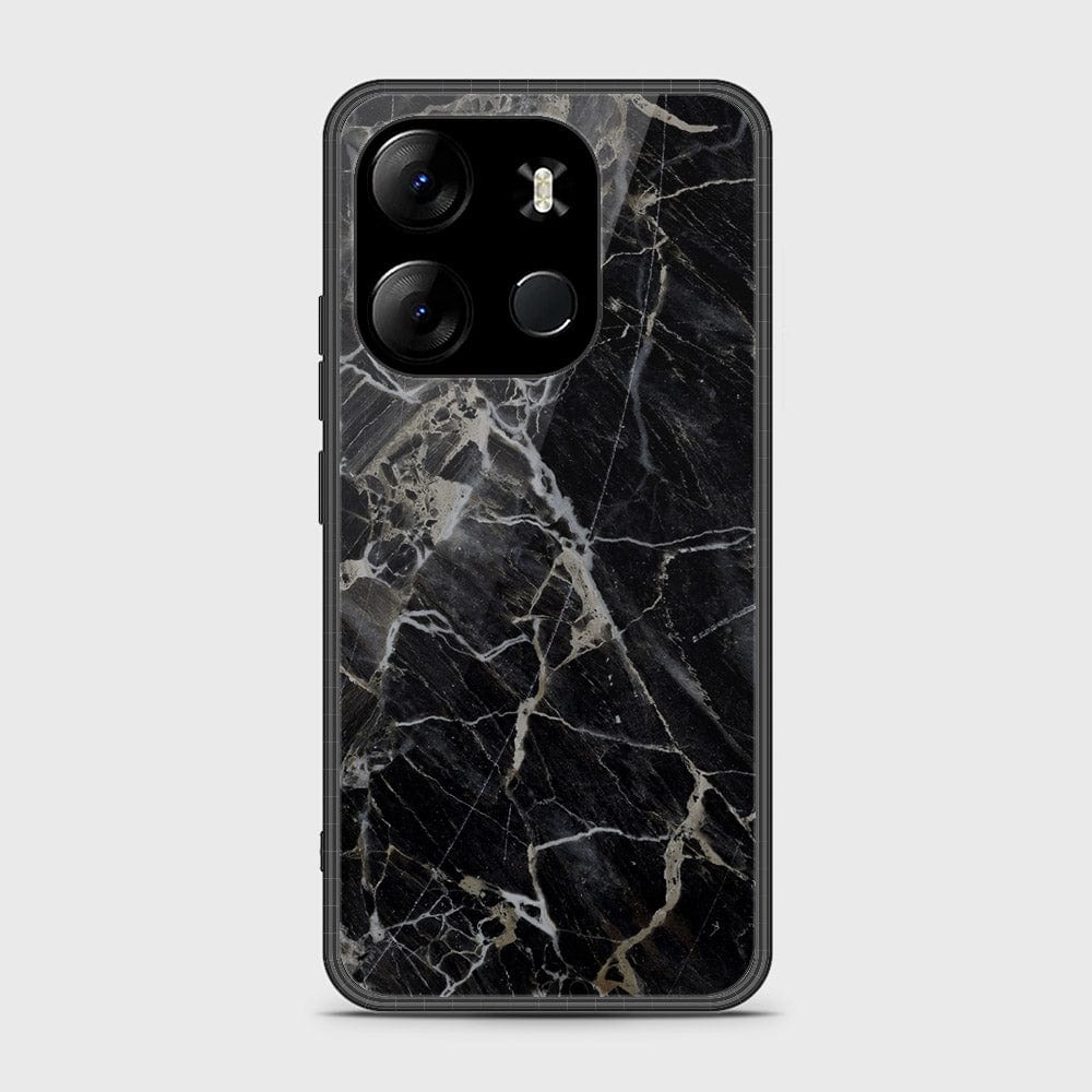 Tecno Pop 7 Cover- Black Marble Series - HQ Ultra Shine Premium Infinity Glass Soft Silicon Borders Case (Fast Delivery)