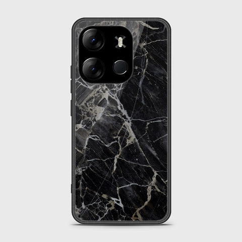 Tecno Pop 7 Cover- Black Marble Series - HQ Ultra Shine Premium Infinity Glass Soft Silicon Borders Case (Fast Delivery)