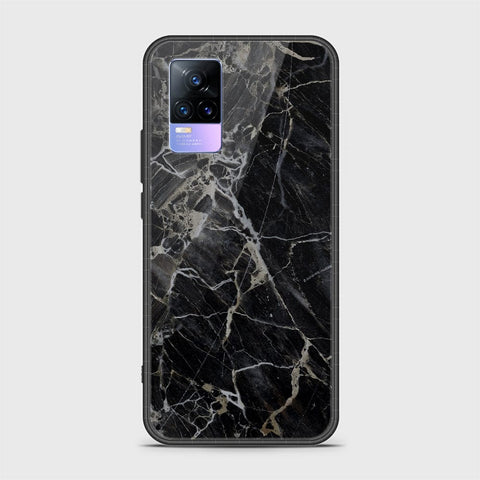 Vivo V21e/Y73 Cover - Design 439 Black Marble Series - HQ Ultra Shine Premium Infinity Glass Soft Silicon Borders Case (Fast Dilvery)