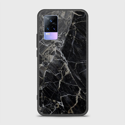 Vivo V21e Cover - Black Marble Series - HQ Ultra Shine Premium Infinity Glass Soft Silicon Borders Casee (Fast Delivery)