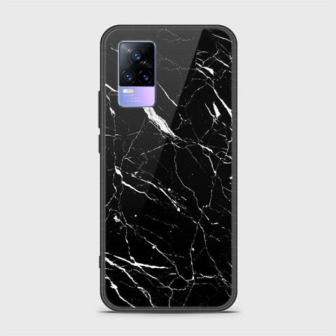 Vivo V21e Cover - Black Marble Series - HQ Ultra Shine Premium Infinity Glass Soft Silicon Borders Casee (Fast Delivery)