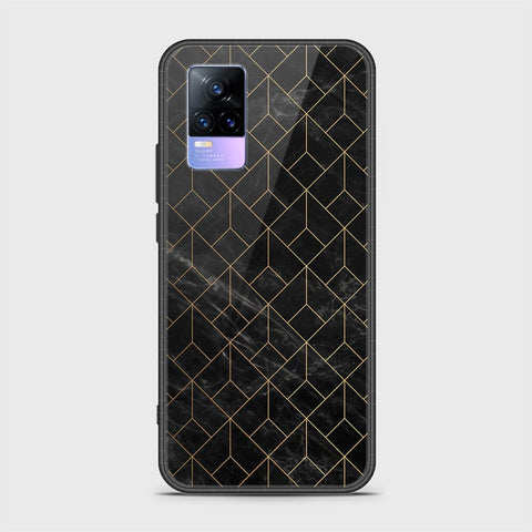 Vivo V21e Cover - Black Marble Series - HQ Ultra Shine Premium Infinity Glass Soft Silicon Borders Casee (Fast Delivery)