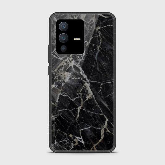 Vivo S12 Cover - Black Marble Series -D306 - HQ Ultra Shine Premium Infinity Glass Soft Silicon Borders Case ( Fast Delivery )