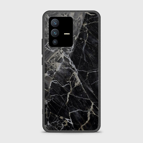 Vivo S12 Cover - Black Marble Series - D9 - HQ Ultra Shine Premium Infinity Glass Soft Silicon Borders Case ( Fast Delivery )