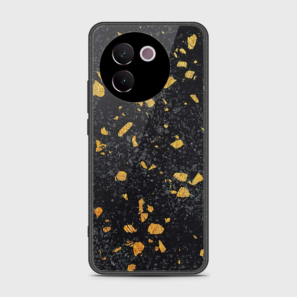 Vivo V30e Cover- Black Marble Series - HQ Ultra Shine Premium Infinity Glass Soft Silicon Borders Case (Fast Delivery)