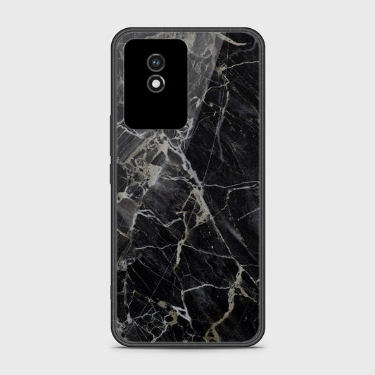 Vivo Y02 Cover- Black Marble Series - HQ Ultra Shine Premium Infinity Glass Soft Silicon Borders Case (Fast Delivery)