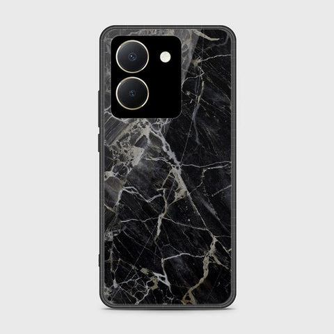 Vivo Y27s Cover- Black Marble Series - HQ Ultra Shine Premium Infinity Glass Soft Silicon Borders Case (Fast Delivery)