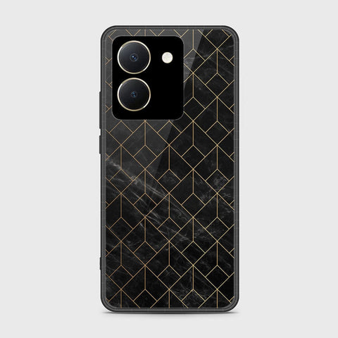 Vivo Y27s Cover- Black Marble Series - HQ Ultra Shine Premium Infinity Glass Soft Silicon Borders Case (Fast Delivery)