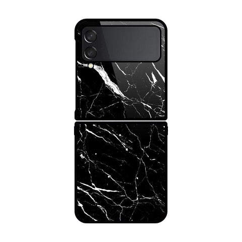 Samsung Galaxy Z Flip 4 5G Cover- Black Marble Series - D11 - HQ Premium Shine Durable Shatterproof Case - Soft Silicon Borders ( Fast Delivery )