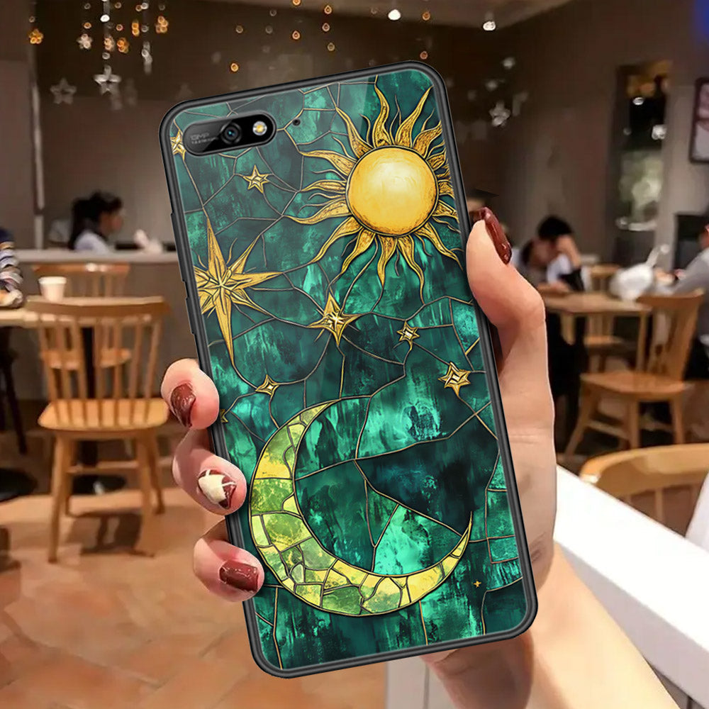 Huawei Y6 Prime 2018 Cover - Celestial Starry Universe Series - HQ Ultra Shine Premium Infinity Glass Soft Silicon Borders Case