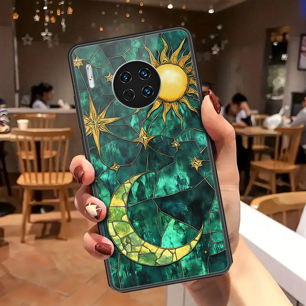 Huawei Mate 30 Cover - Celestial Starry Universe Series - HQ Ultra Shine Premium Infinity Glass Soft Silicon Borders Case