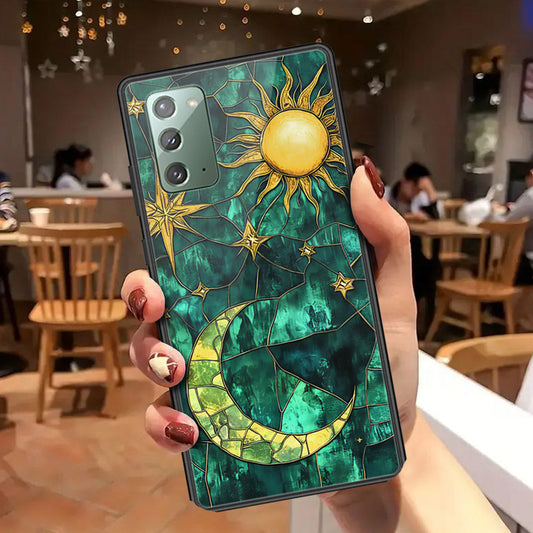 Samsung Galaxy Note 20 Cover - Celestial Starry Universe Series - HQ Ultra Shine Premium Infinity Glass Soft Silicon Borders Case