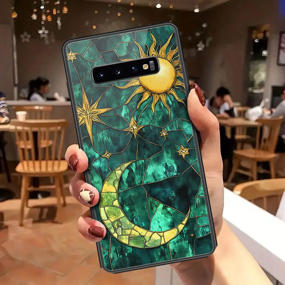 Samsung Galaxy S10 Plus Cover - Celestial Starry Universe Series - HQ Ultra Shine Premium Infinity Glass Soft Silicon Borders Case