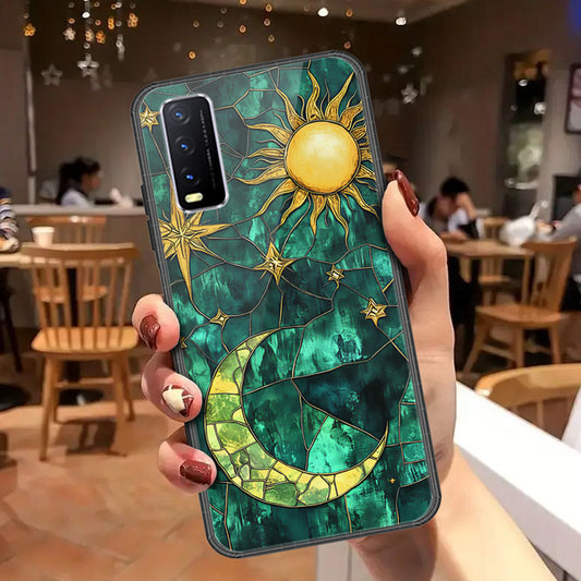 Vivo Y20i Cover - Celestial Starry Universe Series - HQ Ultra Shine Premium Infinity Glass Soft Silicon Borders Case