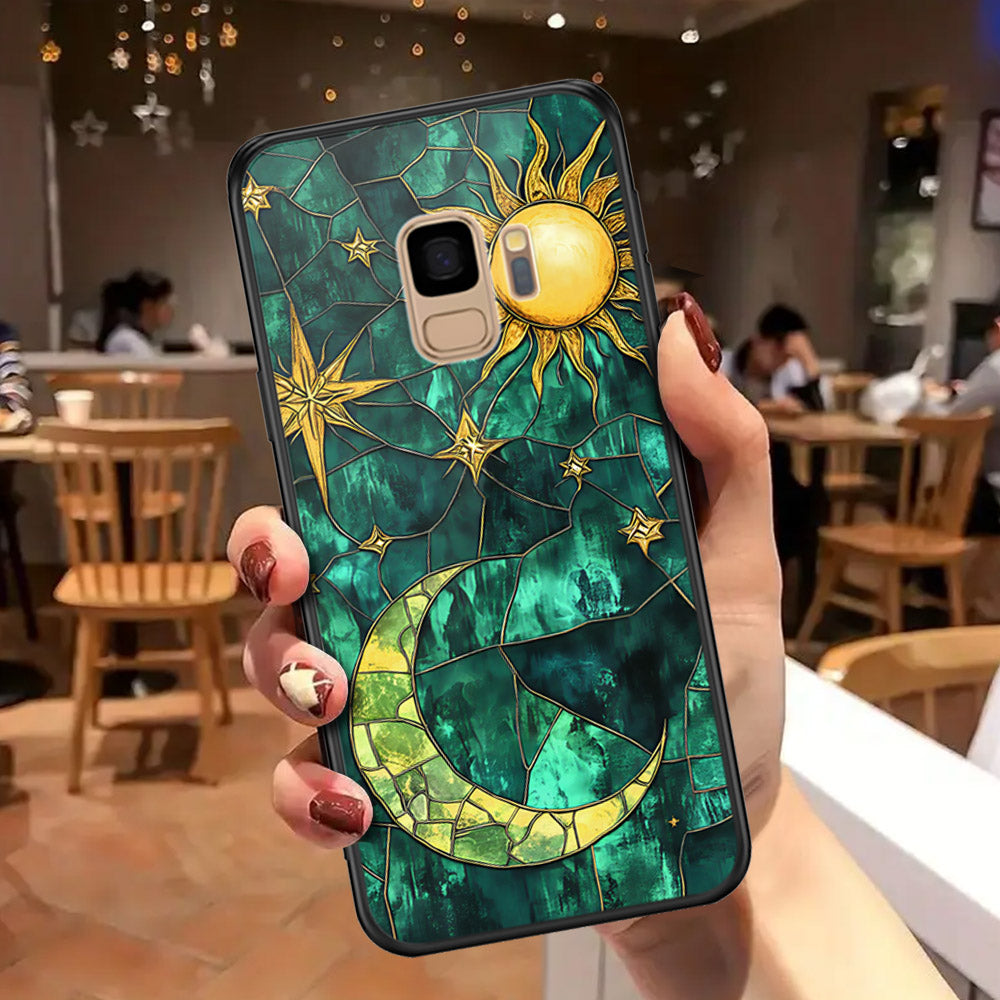 Samsung Galaxy S9 Cover - Celestial Starry Universe Series - HQ Ultra Shine Premium Infinity Glass Soft Silicon Borders Case