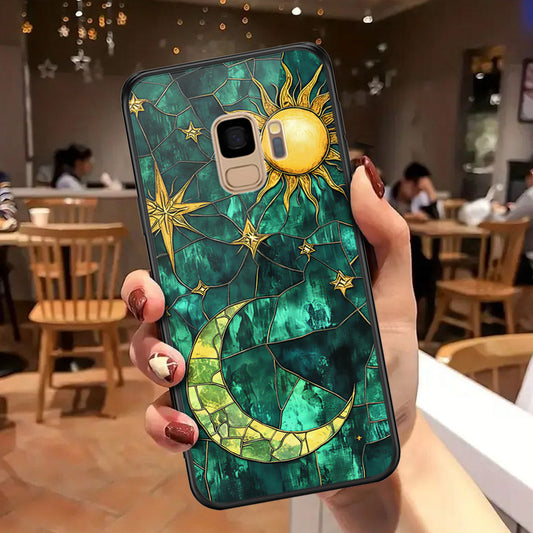 Samsung Galaxy S9 Cover - Celestial Starry Universe Series - HQ Ultra Shine Premium Infinity Glass Soft Silicon Borders Case