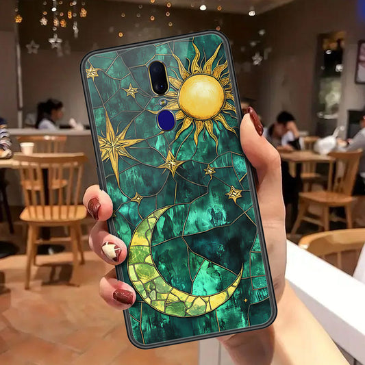 Oppo F11 Cover - Celestial Starry Universe Series - HQ Ultra Shine Premium Infinity Glass Soft Silicon Borders Case