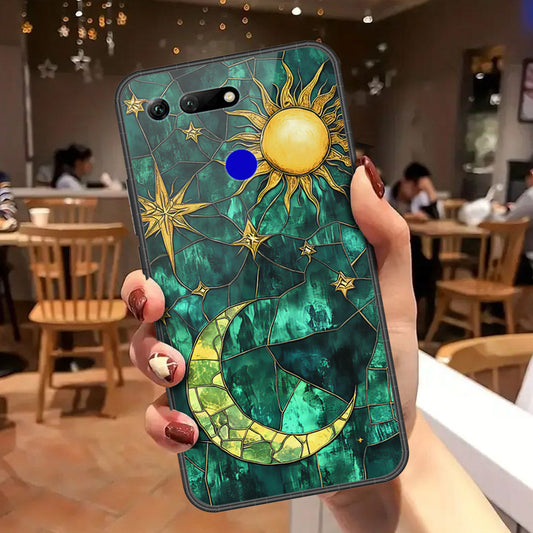 Huawei Honor View 20 Cover - Celestial Starry Universe Series - HQ Ultra Shine Premium Infinity Glass Soft Silicon Borders Case