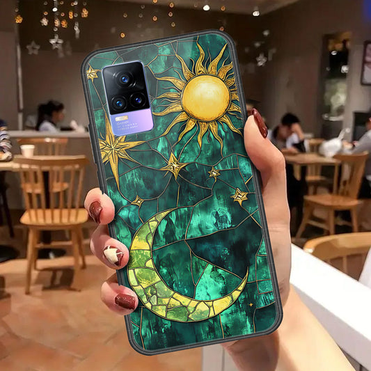 Vivo V21e Cover - Celestial Starry Universe Series - HQ Ultra Shine Premium Infinity Glass Soft Silicon Borders Case
