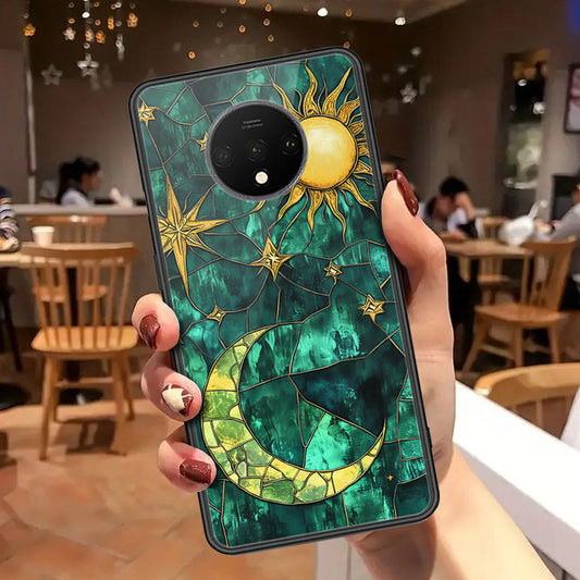 OnePlus 7T Cover - Celestial Starry Universe Series - HQ Ultra Shine Premium Infinity Glass Soft Silicon Borders Case