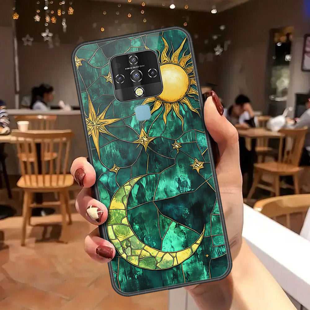 Tecno Camon 16 Cover - Celestial Starry Universe Series - HQ Ultra Shine Premium Infinity Glass Soft Silicon Borders Case