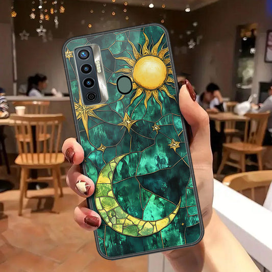 Tecno Camon 17 Cover - Celestial Starry Universe Series - HQ Ultra Shine Premium Infinity Glass Soft Silicon Borders Case