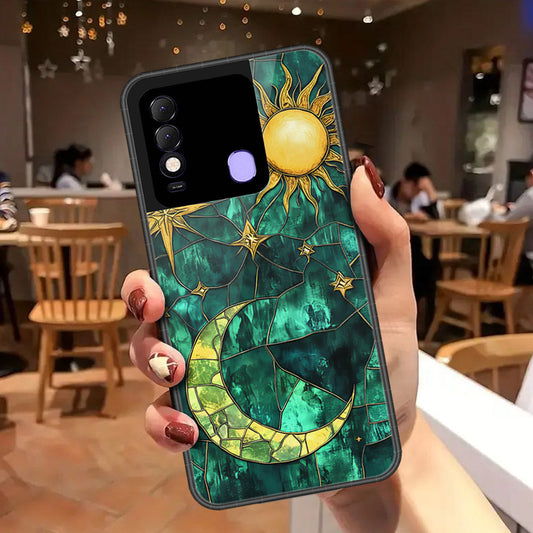Tecno Spark 8 Cover - Celestial Starry Universe Series - HQ Ultra Shine Premium Infinity Glass Soft Silicon Borders Case