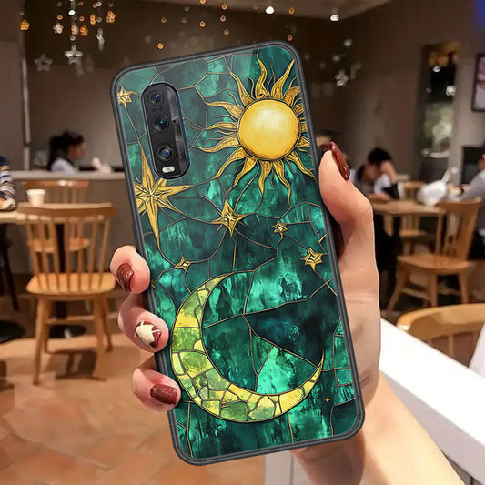 Oppo Find X2 Cover - Celestial Starry Universe Series - HQ Ultra Shine Premium Infinity Glass Soft Silicon Borders Case