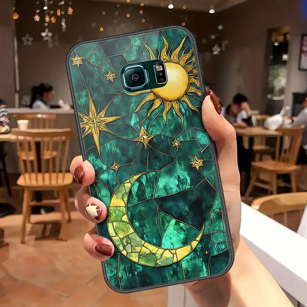 Samsung Galaxy S6 Edge Cover - Celestial Starry Universe Series - HQ Ultra Shine Premium Infinity Glass Soft Silicon Borders Case
