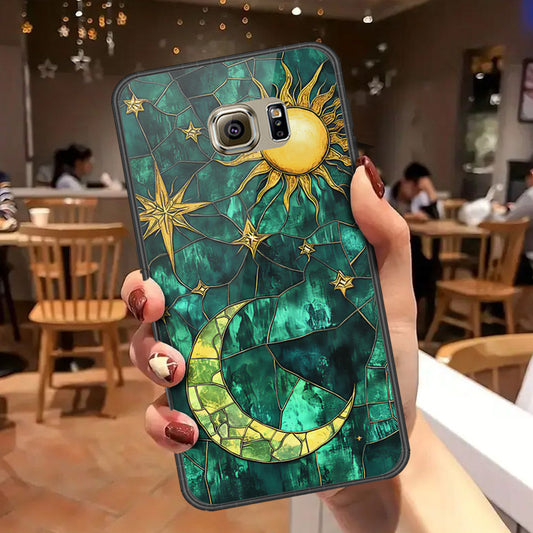 Samsung Galaxy S6 Cover - Celestial Starry Universe Series - HQ Ultra Shine Premium Infinity Glass Soft Silicon Borders Case