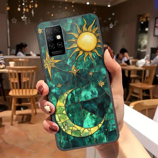 Infinix Note 8i Cover - Celestial Starry Universe Series - HQ Ultra Shine Premium Infinity Glass Soft Silicon Borders Case