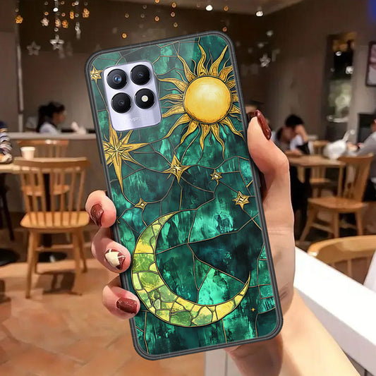 Realme 8i Cover - Celestial Starry Universe Series - HQ Ultra Shine Premium Infinity Glass Soft Silicon Borders Case