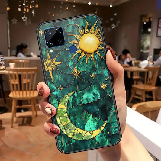 Realme C15 Cover - Celestial Starry Universe Series - HQ Ultra Shine Premium Infinity Glass Soft Silicon Borders Case