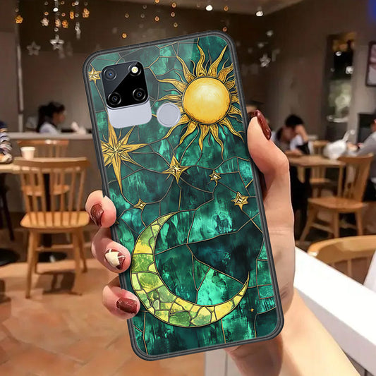 Realme C12 Cover - Celestial Starry Universe Series - HQ Ultra Shine Premium Infinity Glass Soft Silicon Borders Case