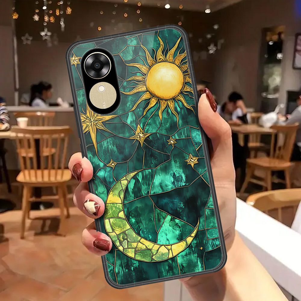 Oppo A17k Cover - Celestial Starry Universe Series - HQ Ultra Shine Premium Infinity Glass Soft Silicon Borders Case