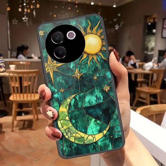 Vivo V30e Cover - Celestial Starry Universe Series - HQ Ultra Shine Premium Infinity Glass Soft Silicon Borders Case