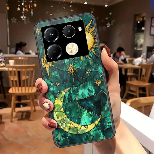 Infinix Note 40 Pro Cover - Celestial Starry Universe Series - HQ Ultra Shine Premium Infinity Glass Soft Silicon Borders Case