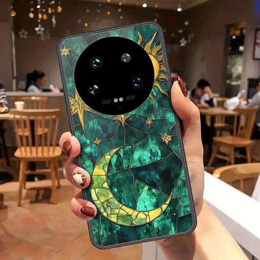 Xiaomi 14 Ultra Cover - Celestial Starry Universe Series - HQ Ultra Shine Premium Infinity Glass Soft Silicon Borders Case