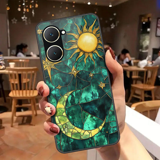 Vivo Y03 Cover - Celestial Starry Universe Series - HQ Ultra Shine Premium Infinity Glass Soft Silicon Borders Case